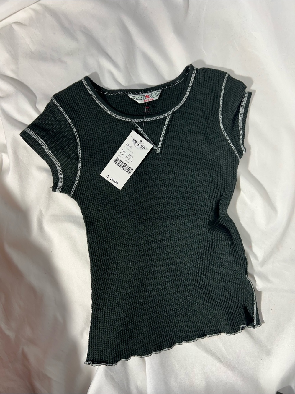 NWT Girls HARD TAIL Evergreen Waffle Thermal Tee